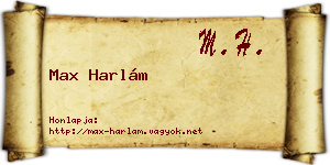 Max Harlám névjegykártya